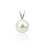 14K White Gold 7–7.5mm White Round Freshwater Cultured Pearl Pendant