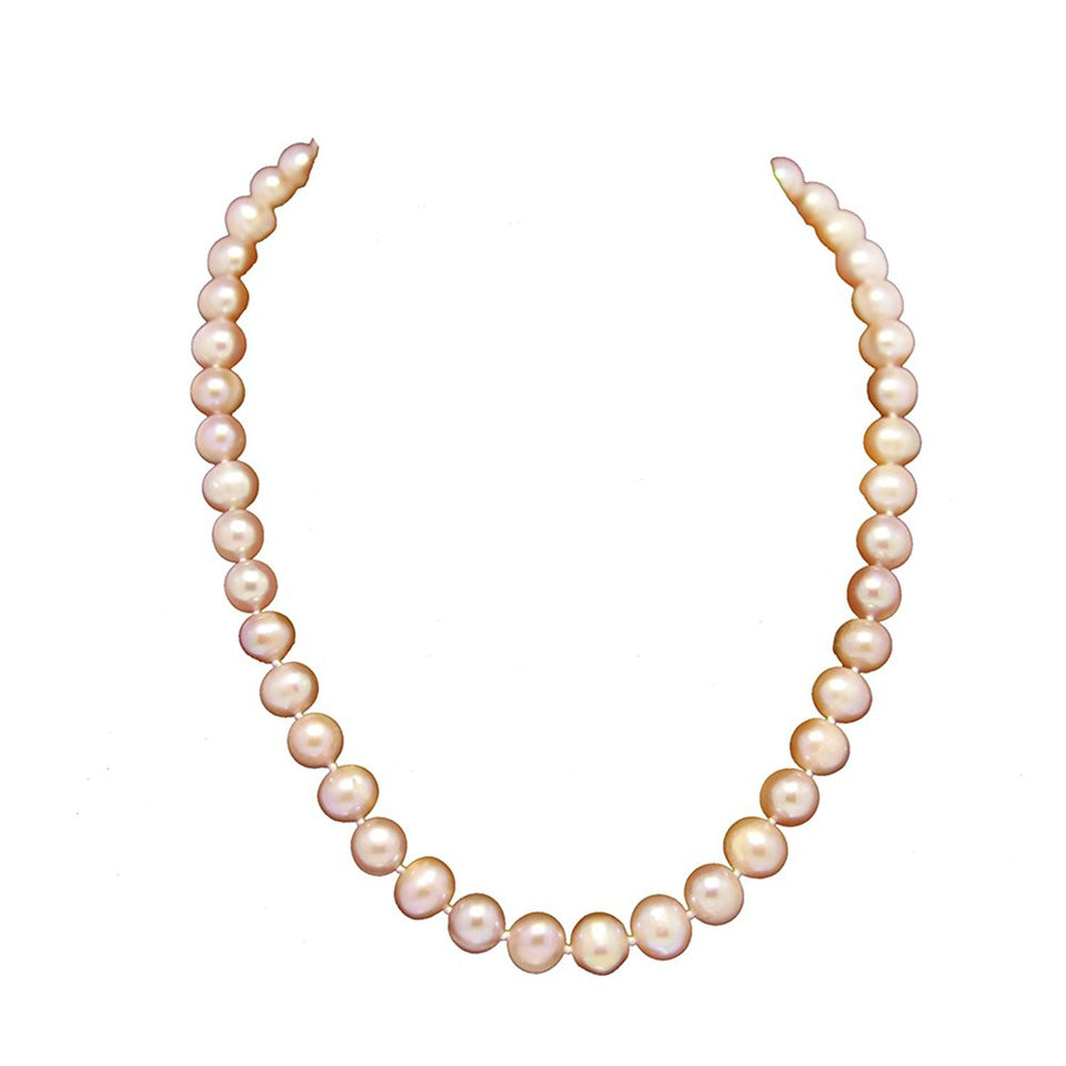 8.5–9.5mm Pink Freshwater Cultured Pearl Necklace, 18"
