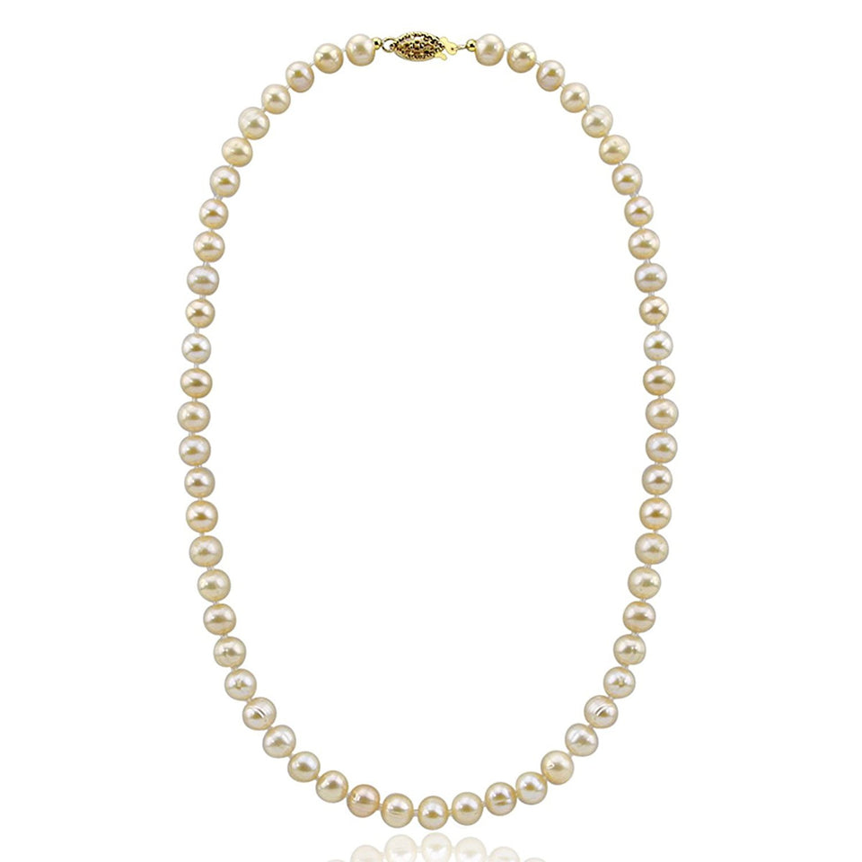 6.5–7mm Pink Freshwater Pearl Necklace, 18"