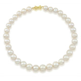 14K Yellow Gold 11–15mm White Freshwater Cultured Pearl Necklace, 17", Queen Style