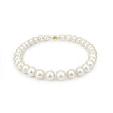 14K Yellow Gold 11–14mm White Freshwater Cultured Pearl Necklace, 20"