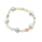 6–13mm Multicolor Baroque Freshwater Cultured Pearl Endless Necklace, 50", and Bracelet, 7.5", Set