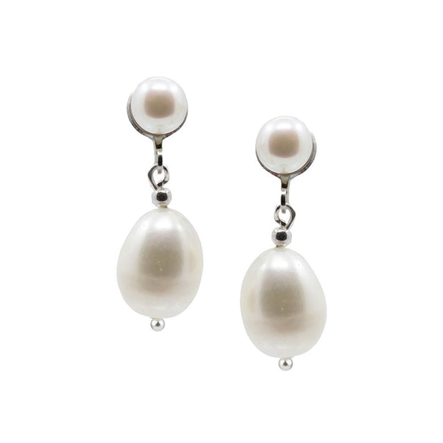 5–10mm White Freshwater Pearl Clip-On Earrings