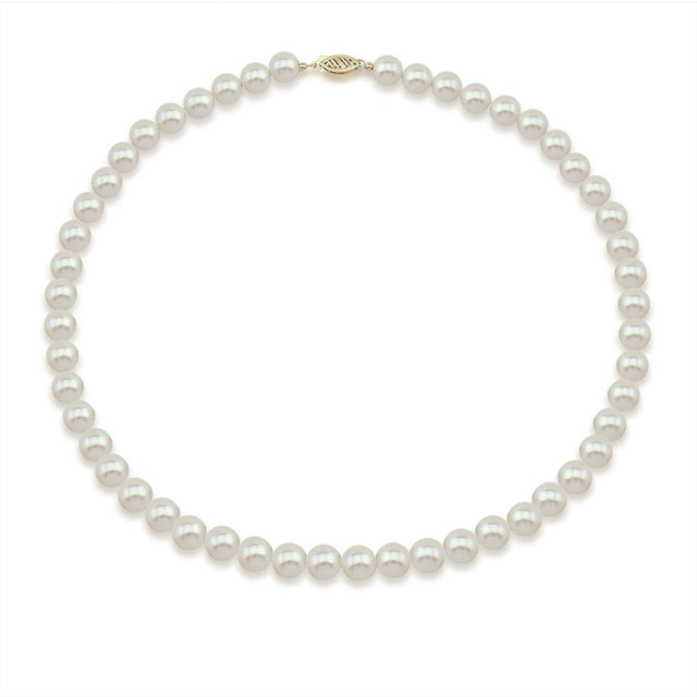 14K Gold 6.5–7mm White Freshwater Pearl Necklace, 20"