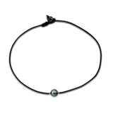 10–13mm 14K Gold Baroque Tahitian Cultured Pearl Leather Necklace