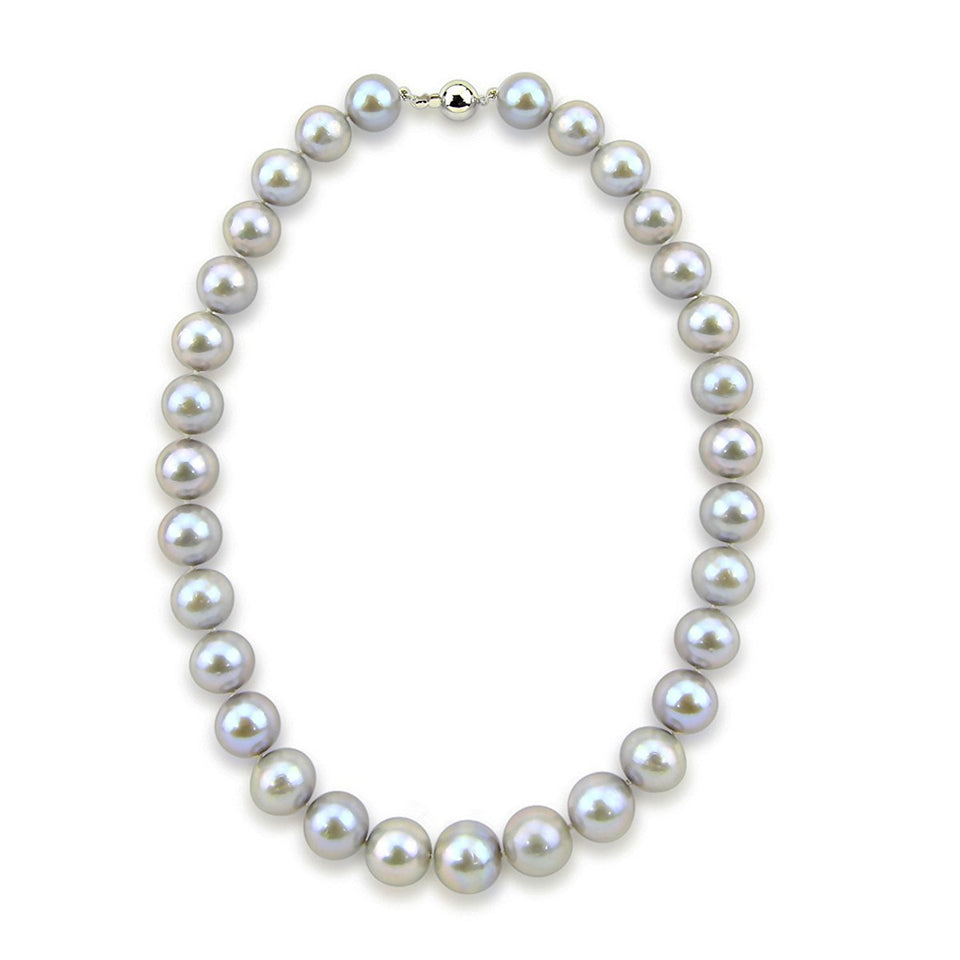 14K White Gold 11–14mm Grey Freshwater Cultured Pearl Necklace, 20"
