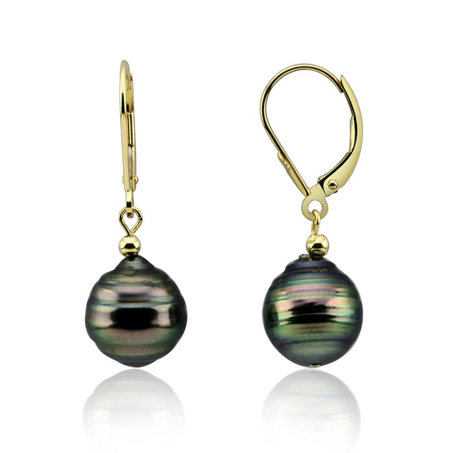 11–12mm Baroque Tahitian Cultured Pearl Lever-Back Earrings