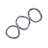 Genuine Freshwater Cultured Pearl 7-8mm Black Stretch Bracelets with Base Metal Beads (Set of 3), 7.5" — product view 2
