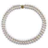 14K Gold Double-Strand 8–9mm White Freshwater Cultured Pearl Necklace, 20"