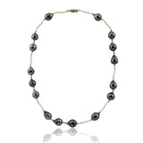 14K Gold Tahitian Pearl Necklace, 18"