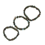 7–8mm Dark Chocolate Brown Freshwater Cultured Pearl Stretch Bracelet with Base-Metal Bead, 7.5"