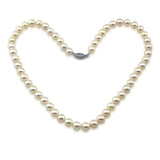 14K White Gold 7–7.5mm White Akoya Cultured Pearl Necklace, 18", and Stud Earring Set