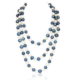 8-10mm White & Black Freshwater Cultured Pearl Endless Necklace, 56" Circlé Baroque — product view 2