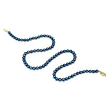 14K Yellow Gold 5–5.5mm Dyed Black Akoya Cultured Pearl Necklace