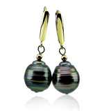 11–12mm Baroque Tahitian Cultured Pearl Lever-Back Earrings