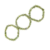 7–8mm Forest Green Freshwater Cultured Pearl Stretch Bracelets, Set of 3, 7.5"