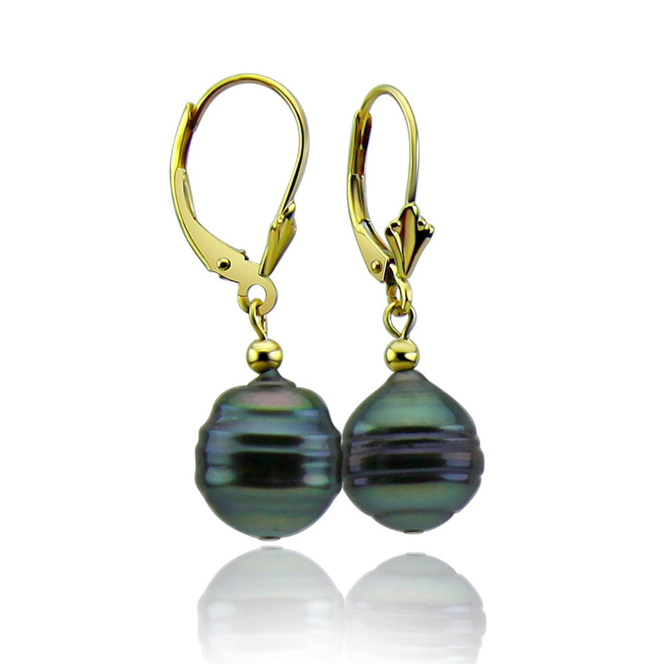 11–12mm Baroque Tahitian Cultured Pearl Lever-Back Earrings