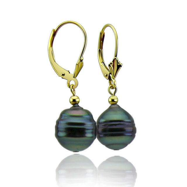 11–12mm Baroque Tahitian Cultured Pearl Lever-Back Earrings