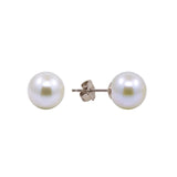 14K White Gold 6–6.5mm White Akoya Pearl Earrings, AAA