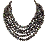 5-Row Dark Chocolate Brown Freshwater Pearl Necklace