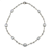 10–11mm Grey Freshwater Cultured Pearl Station Necklace, 18"