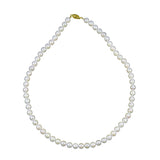 14K Yellow Gold 7–7.5mm White Akoya Cultured Pearl Necklace, 18"