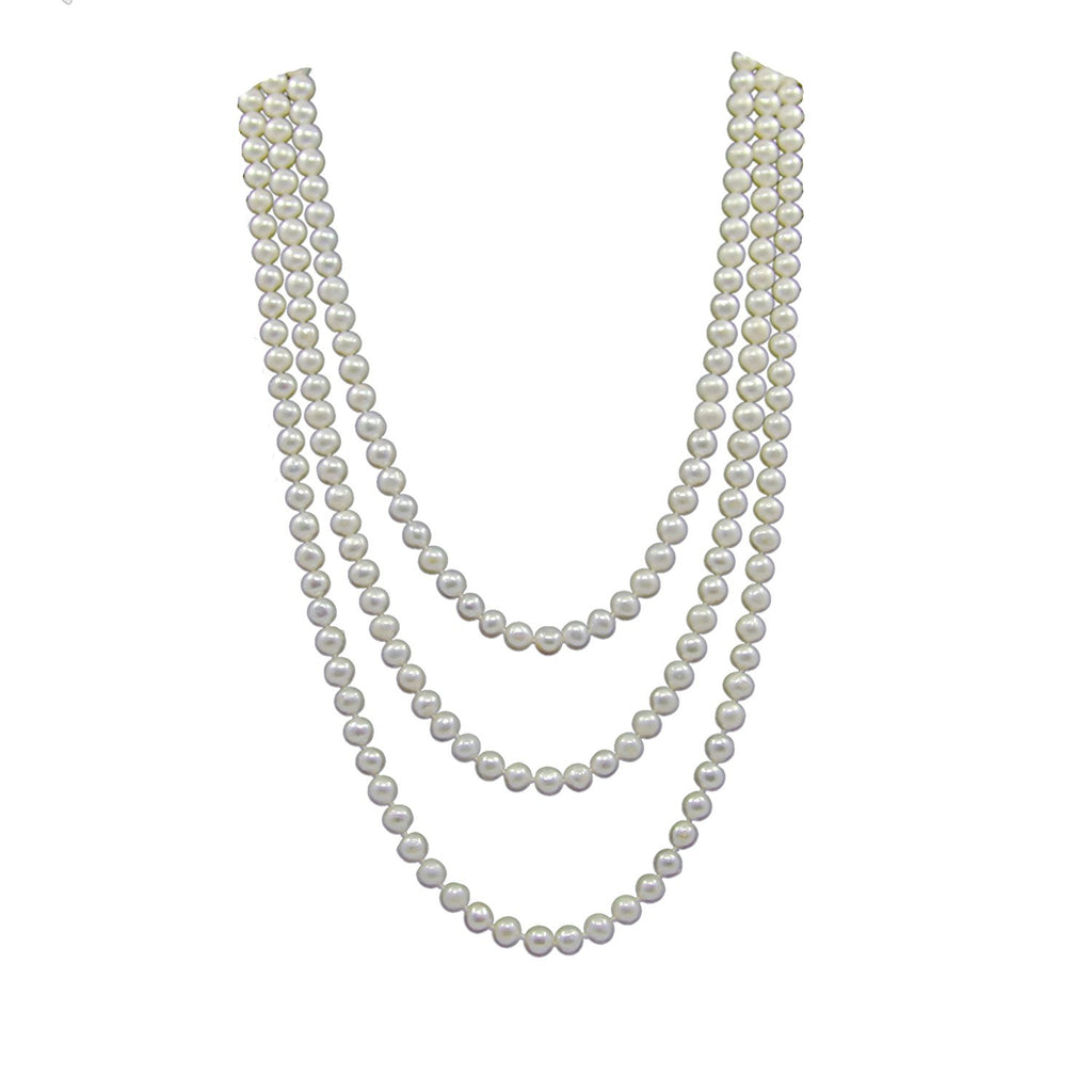 White freshwater cultured pearl 60-inch endless strand