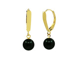 14K Gold 7.5–8mm Dyed Black Akoya Pearl Leverback Earrings