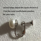 9-10mm Handpicked Ultra-Luster White Freshwater Cultured Pearl Clip-On Earrings
